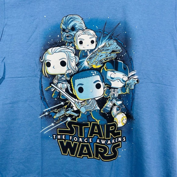 Funko Pop Tees Star Wars The Force Awakens Smugglers Bounty Mens Sz S Blue NWOT - Picture 2 of 5